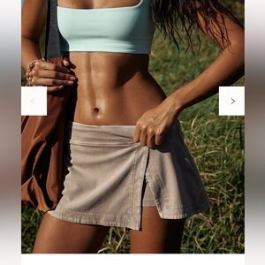 Free People Hot Shot Mini Skort in the color Driftwood in a size medium